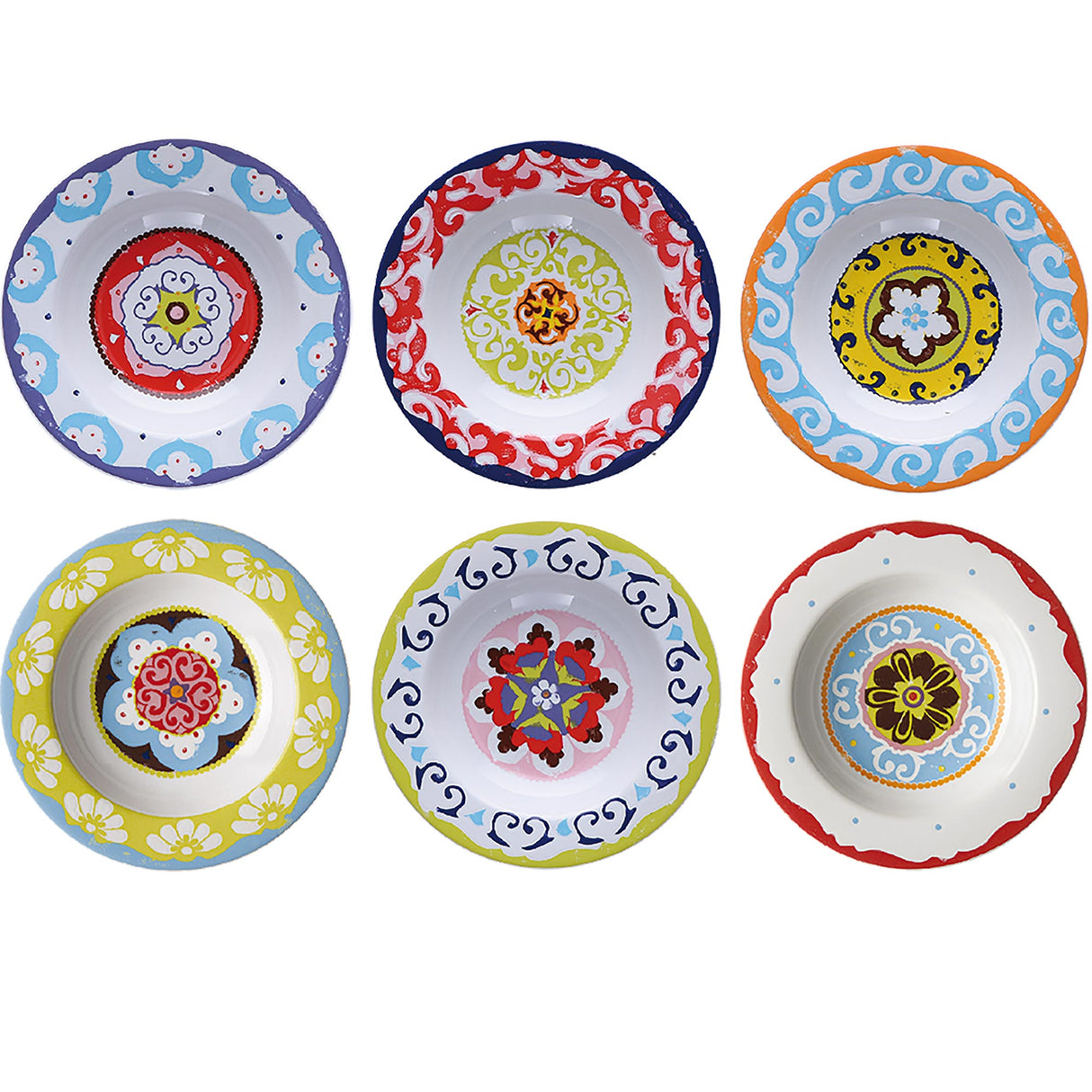 NADOR 6 SOUP PLATES Cm 23 MIX