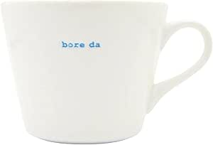 Keith Brymer Jones - Welsh/Cymraeg Word Range - Standard Ceramic White Mug - bore da - 350ml - Gift Boxed