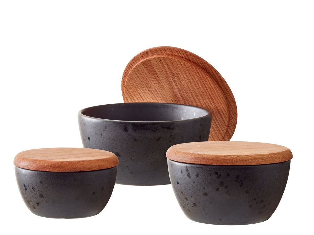 Bowl set 3 pcs. w.lid Black BITZ