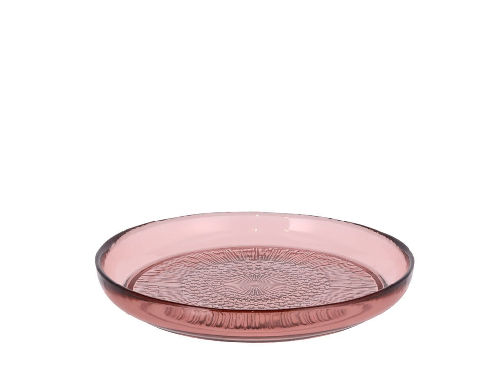 Glass Plate Kusintha 18cm Pink