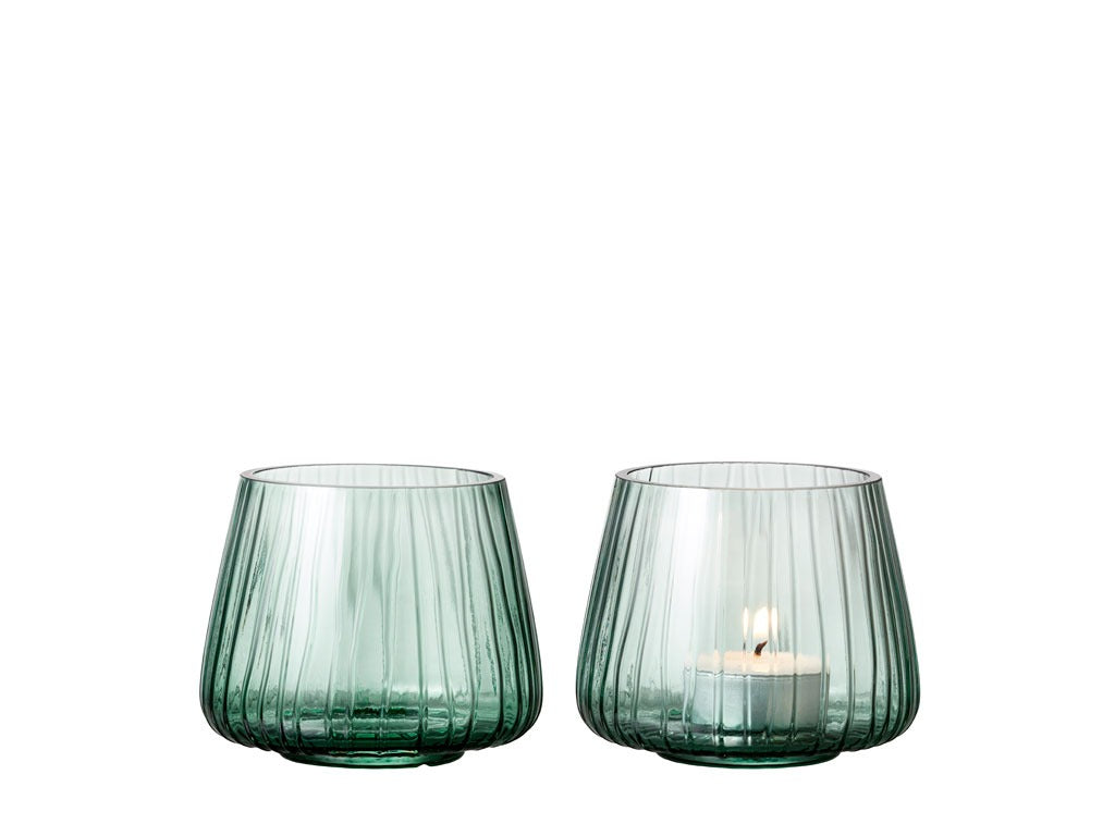 Tealight holder Kusintha 7.5cm 2 pcs Green Glass