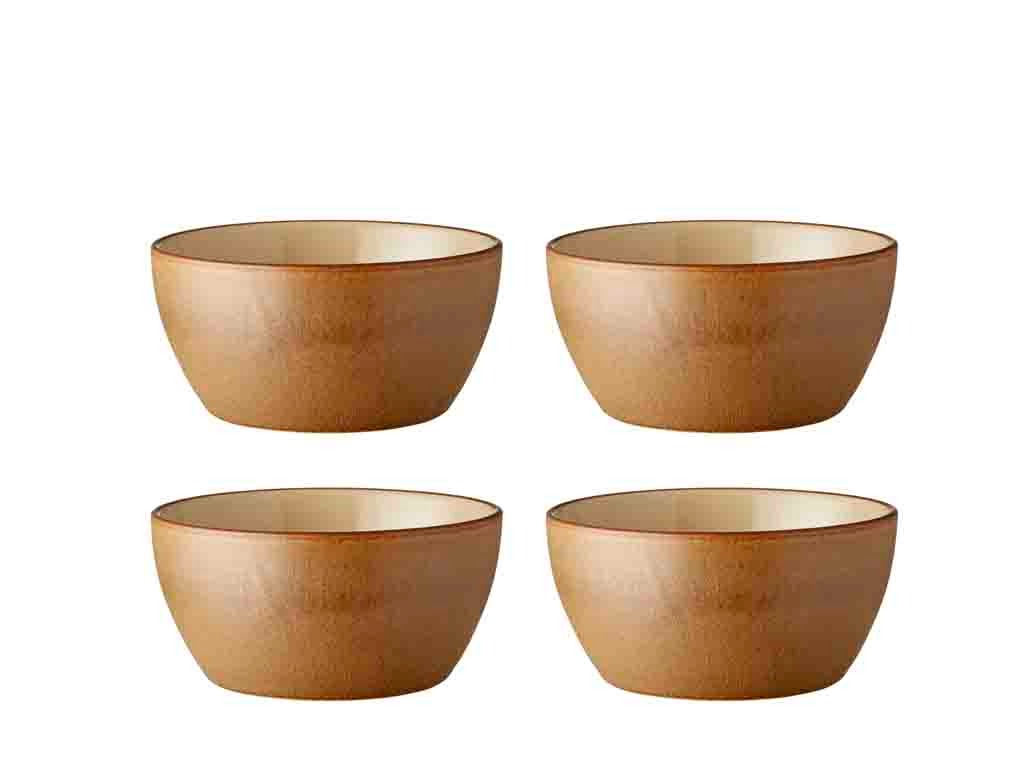 Bowl Wood 12cm 4 pcs Wood/Sand Stoneware