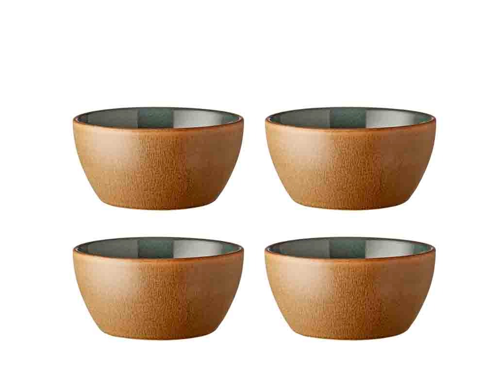Bowl Wood 12cm 4 pcs Wood/Forest Stoneware