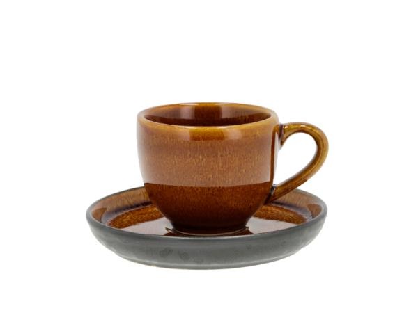Espresso with saucer 7 cl Amber/Black