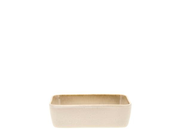 Dish rectangular 19 x 14 cm Cream/cream Stoneware