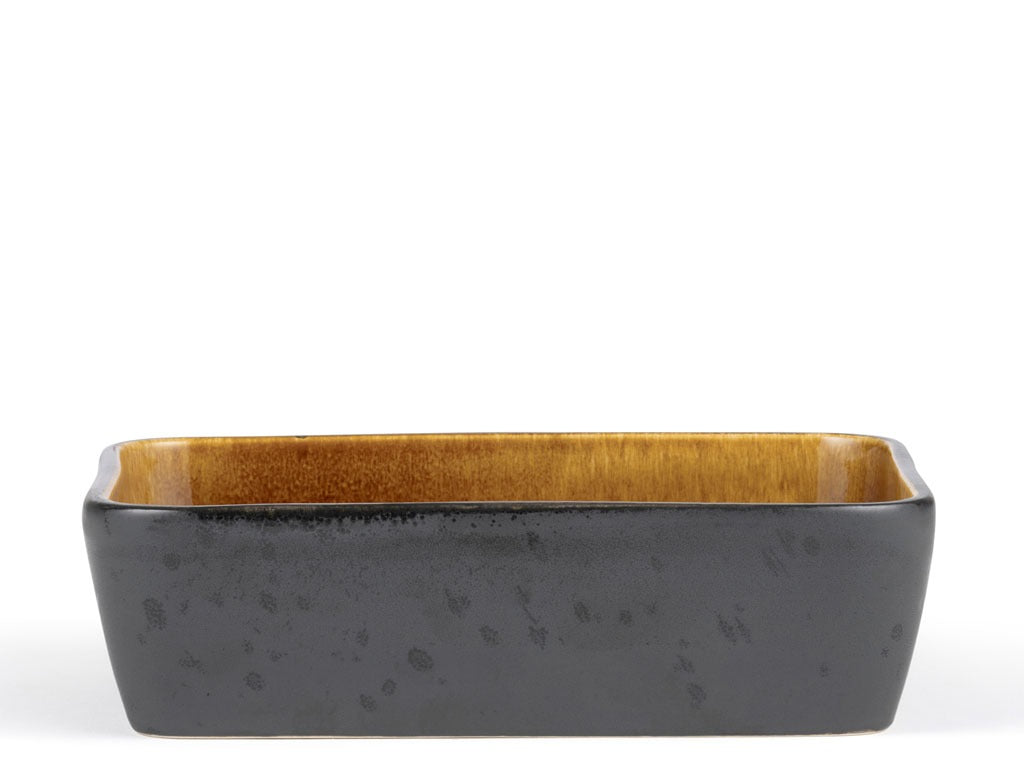 Dish rect. 33x21cm Black/Amber