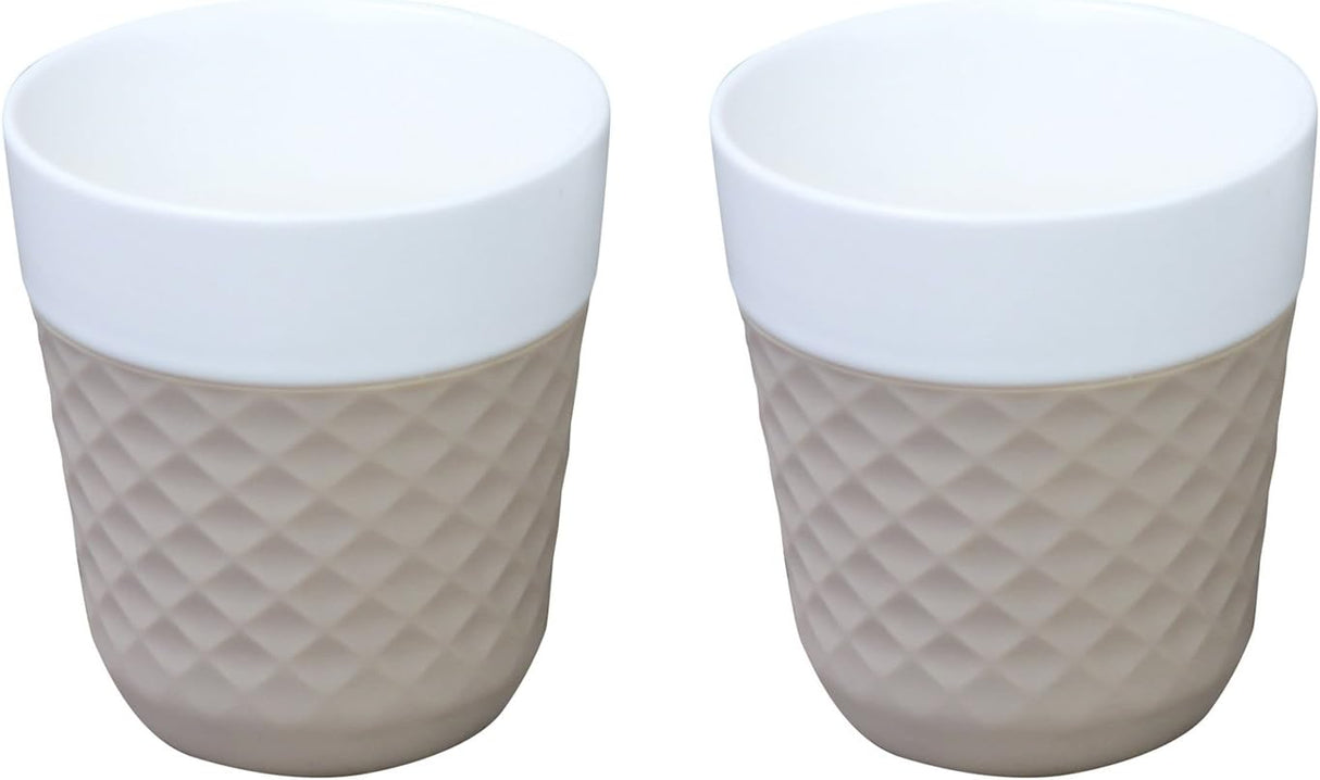 Lola 2 porcelaine tea cups - taupe