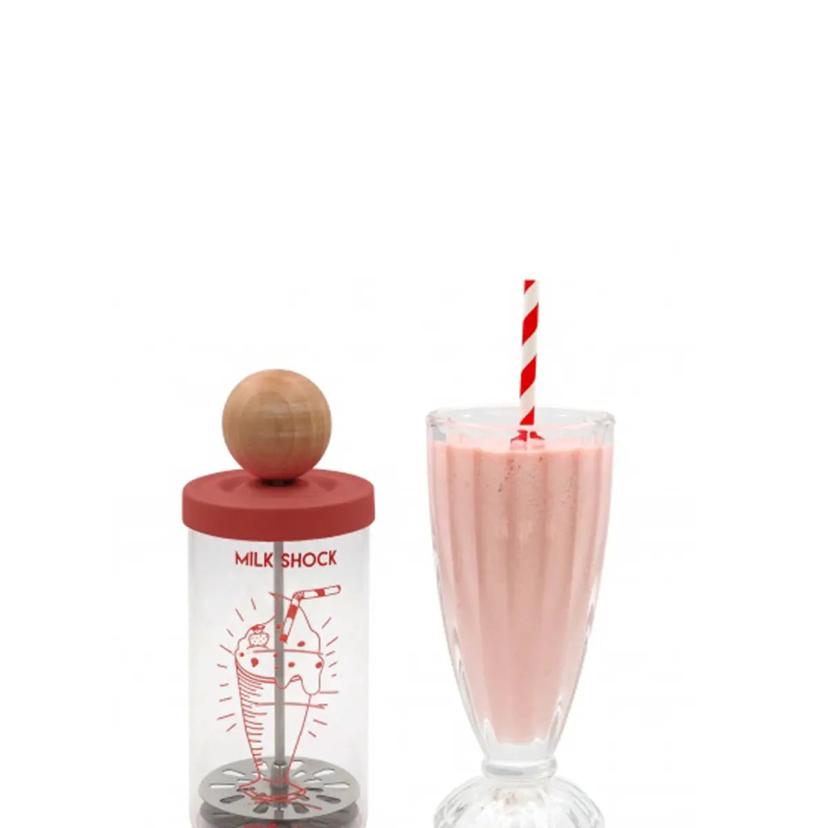 Milkshock -  milkshake shaker + 2 glasses set