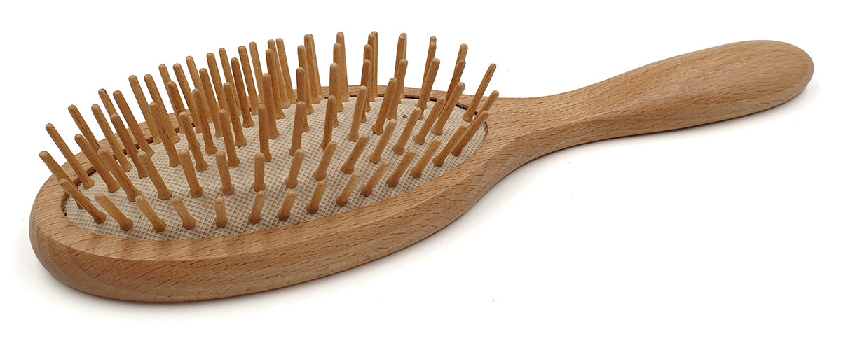 Wooden comb with handle