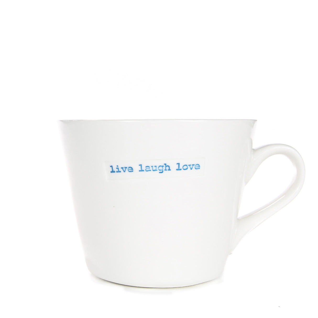 Keith Brymer Jones - Word Range - Standard Ceramic White Mug - live laugh love - 350ml - Gift Boxed