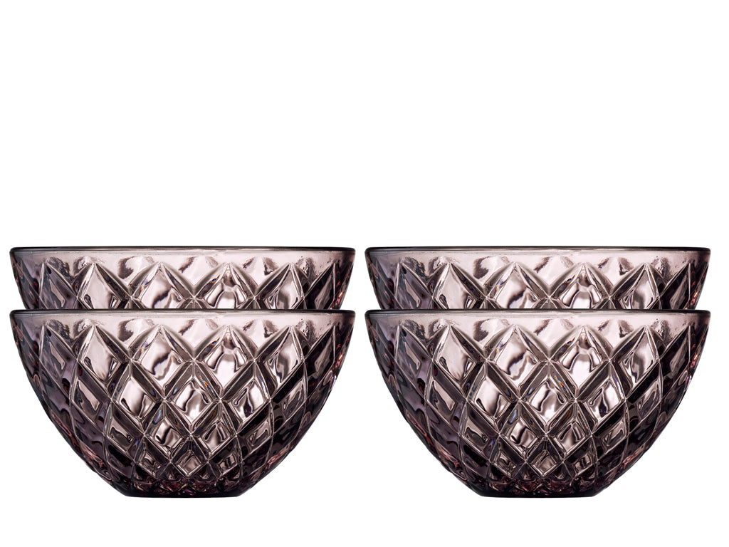 Bowl Sorrento 12 cm 4 pcs Pink Glass