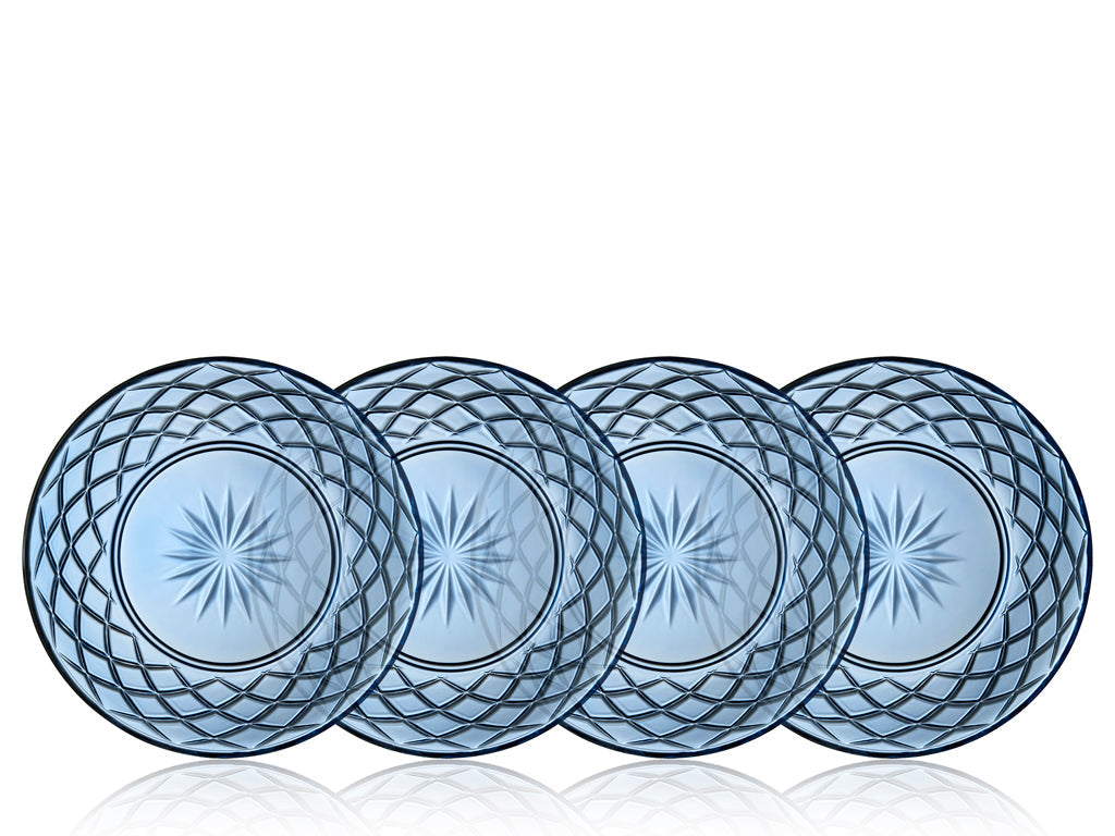 Glass plate Sorrento 21 cm 4 pcs Blue