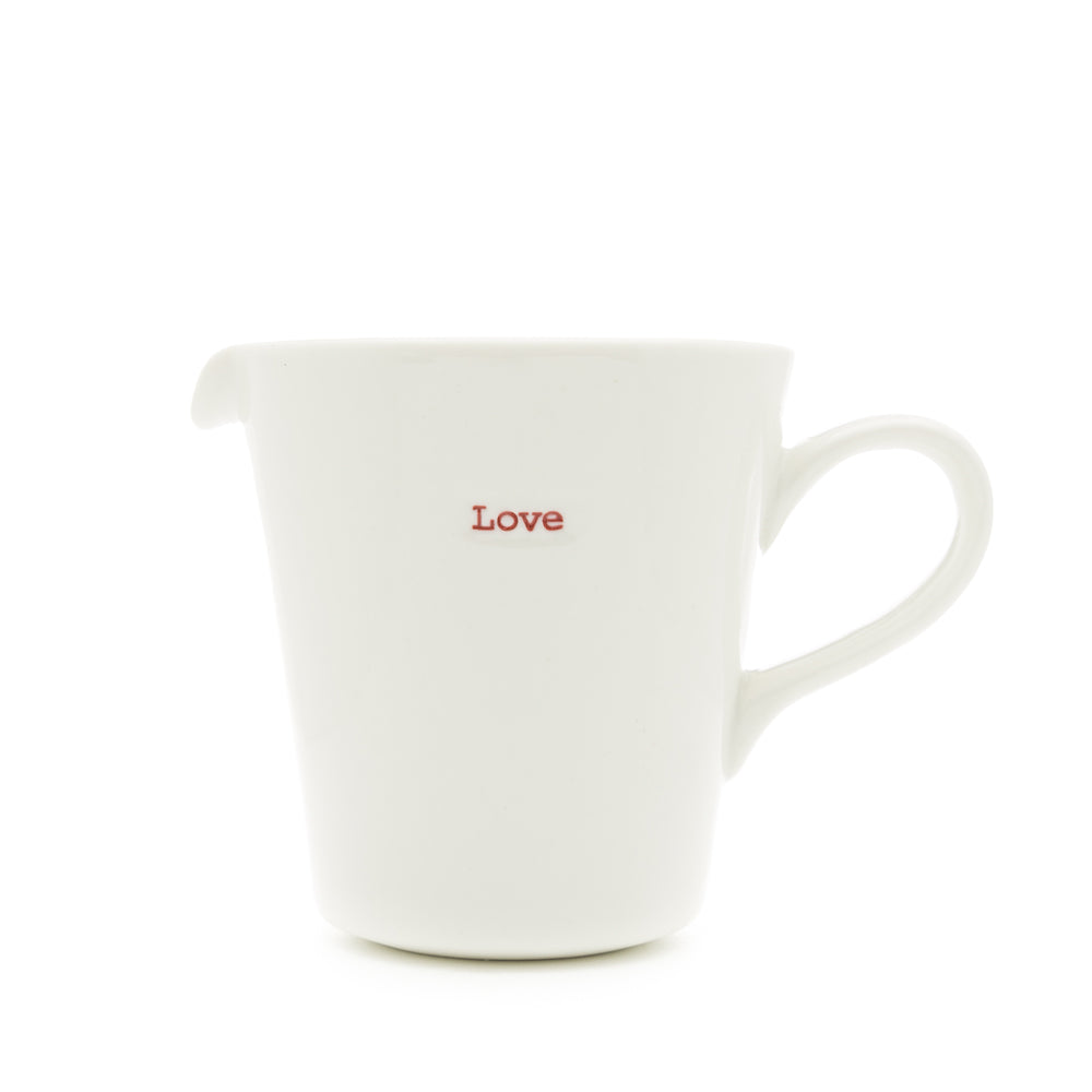 Keith Brymer Jones - Word Range - Medium Ceramic White Jug - love - 250ml - Gift Boxed