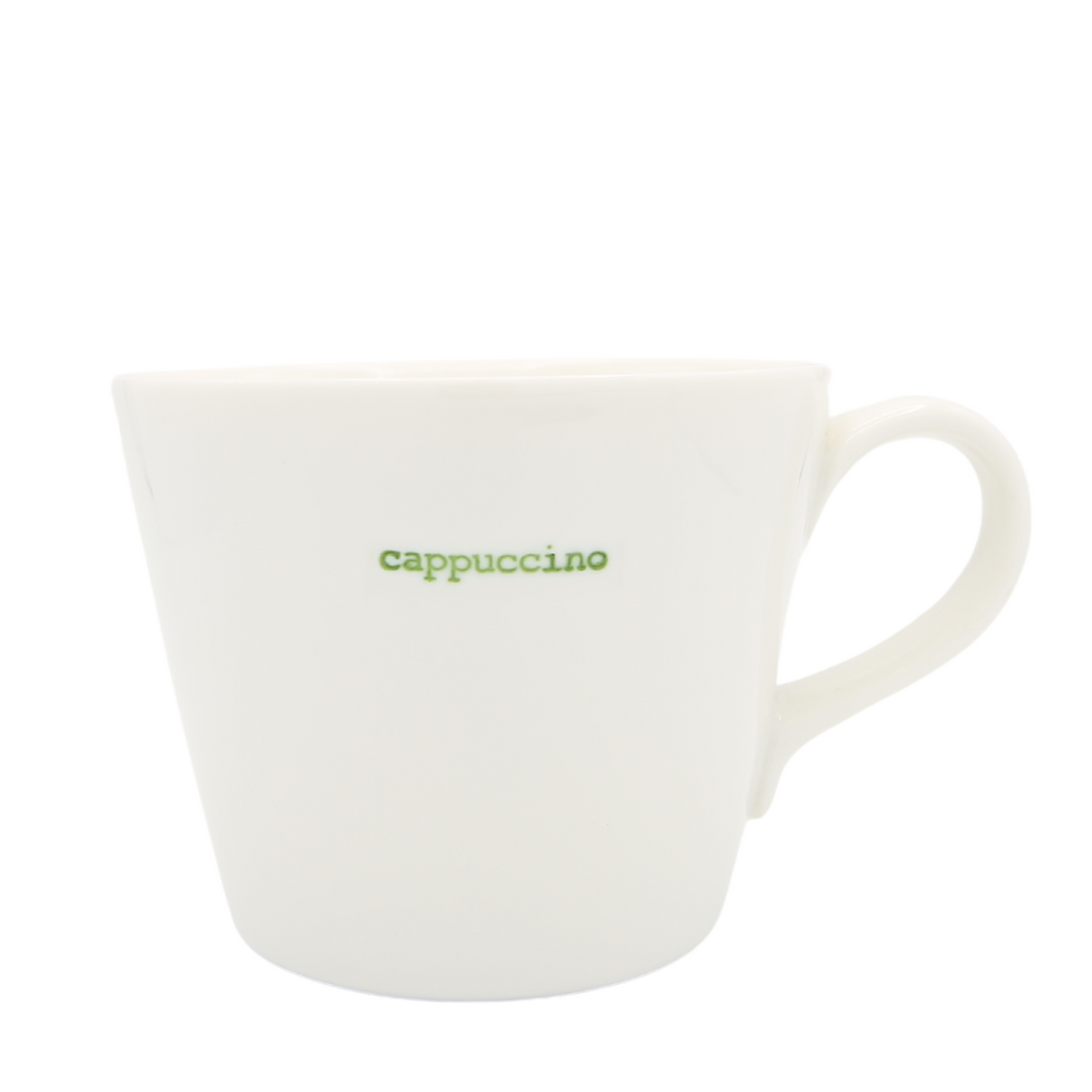 Keith Brymer Jones - Word Range - Standard Ceramic White Mug - cappuccino (Green) - 350ml - Gift Boxed