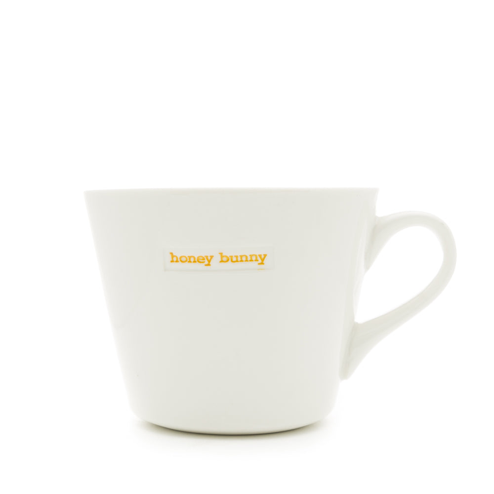 Keith Brymer Jones - Word Range - Standard Ceramic White Mug - honey bunny - 350ml - Gift Boxed