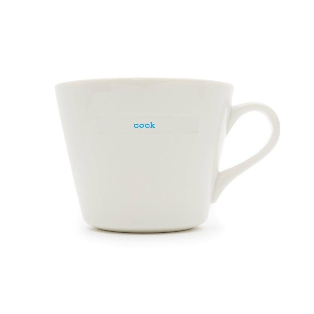 Keith Brymer Jones - Rude Word Range - Standard Ceramic White Mug - cock - 350ml - Gift Boxed