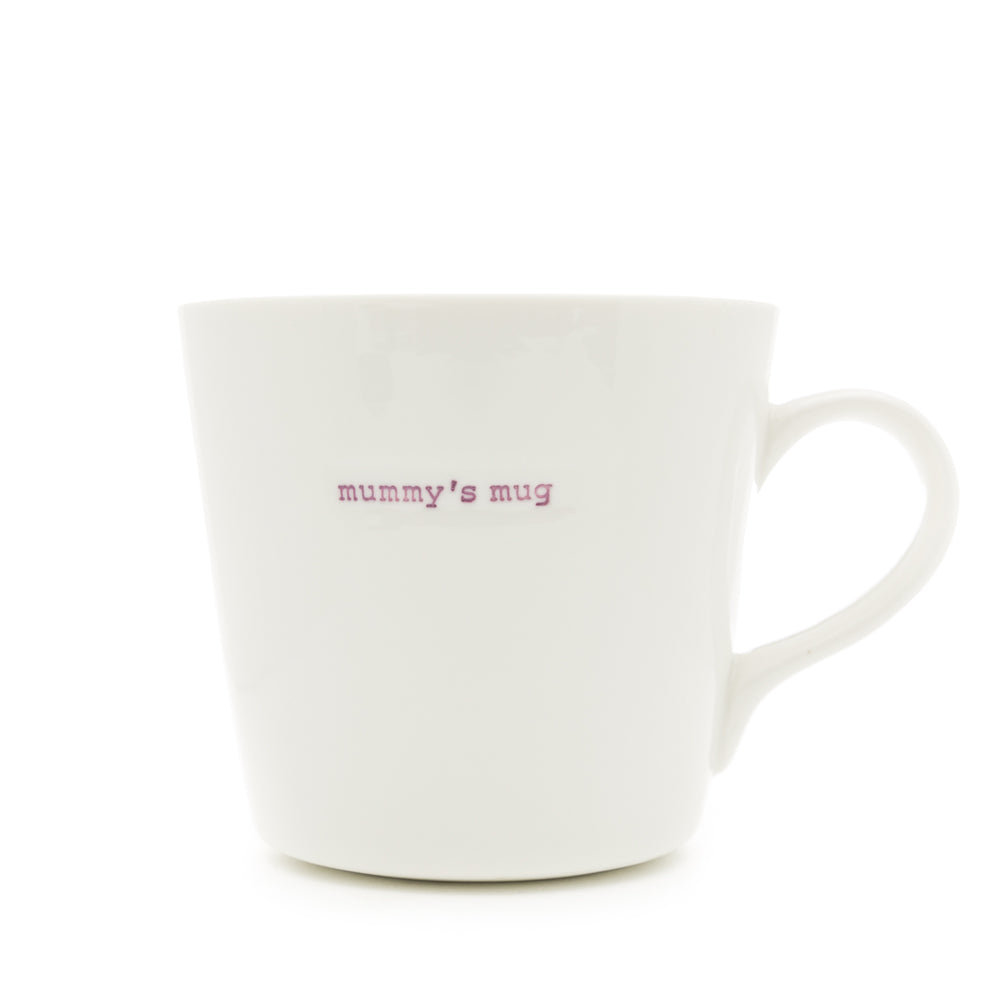 Keith Brymer Jones - Word Range - Large Ceramic White Mug - mummy's mug - 500ml - Gift Boxed