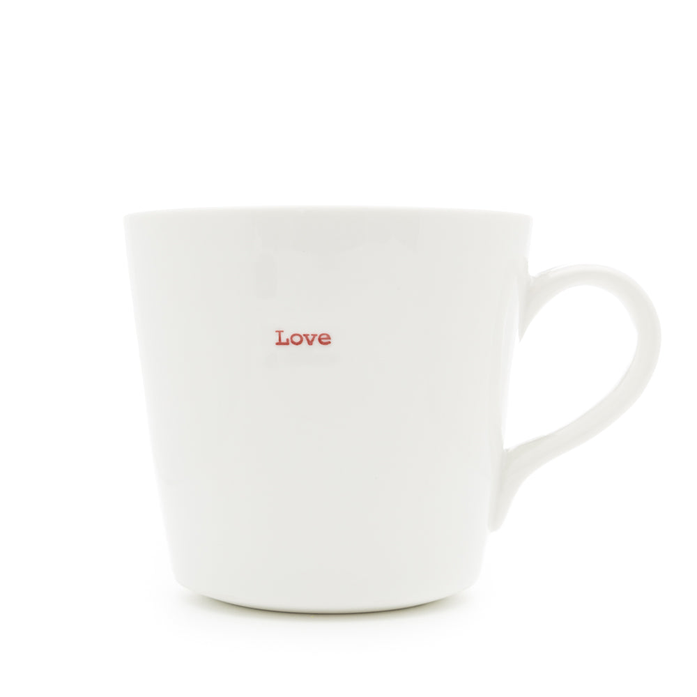 Keith Brymer Jones - Word Range - Large Ceramic White Mug - love - 500ml - Gift Boxed