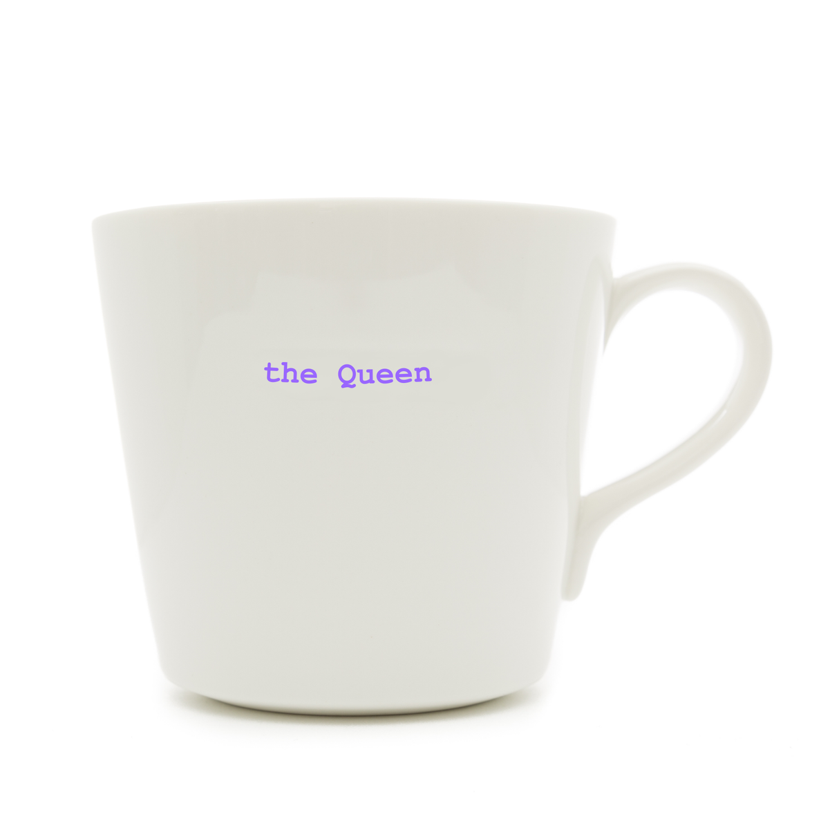 Keith Brymer Jones - Word Range - Large Ceramic White Mug - The Queen - 500ml - Gift Boxed