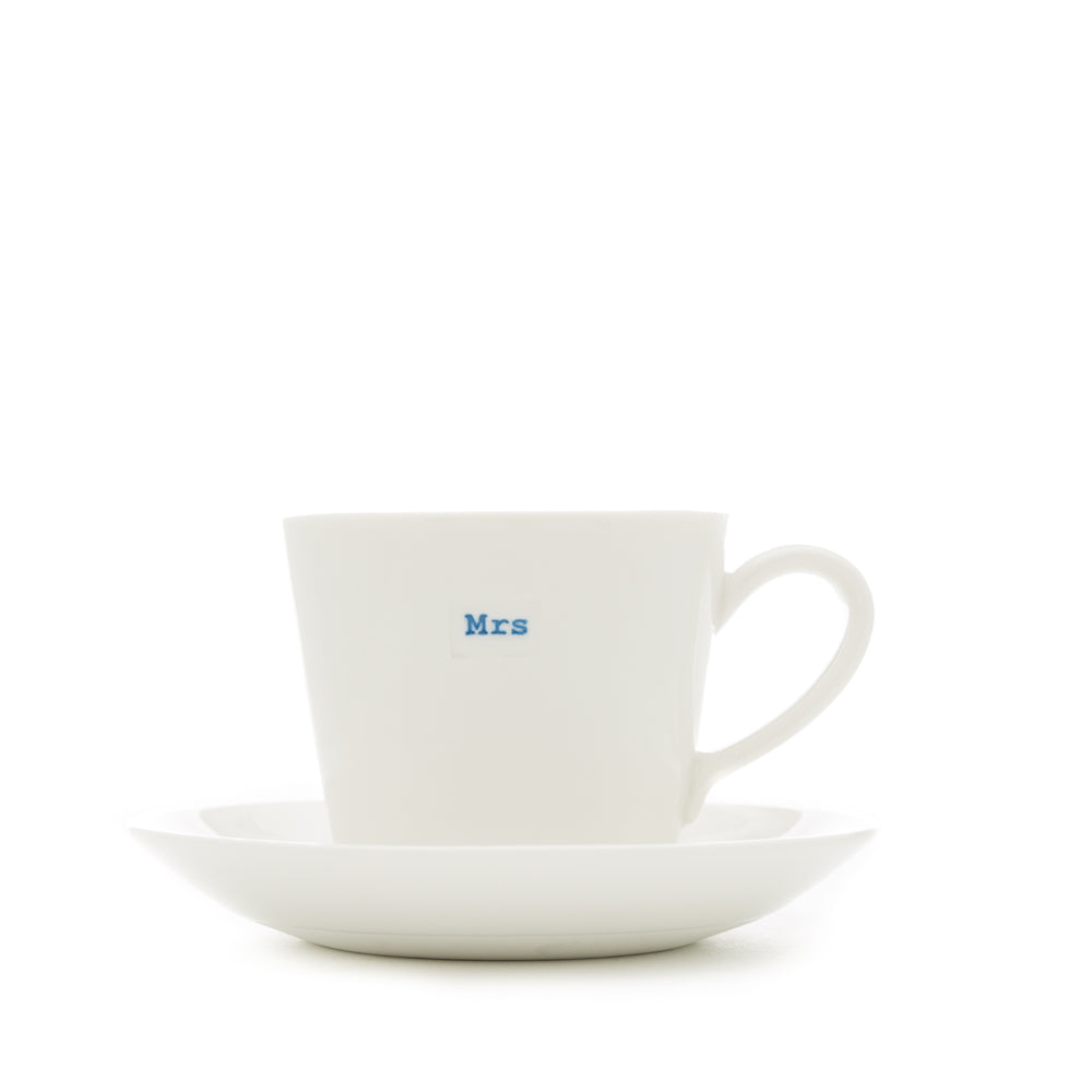 Keith Brymer Jones Espresso Cup & Saucer Pair - Mr Mrs