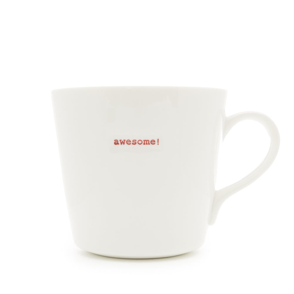 Keith Brymer Jones - Word Range - Standard Ceramic White Mug - awesome! - 350ml - Gift Boxed