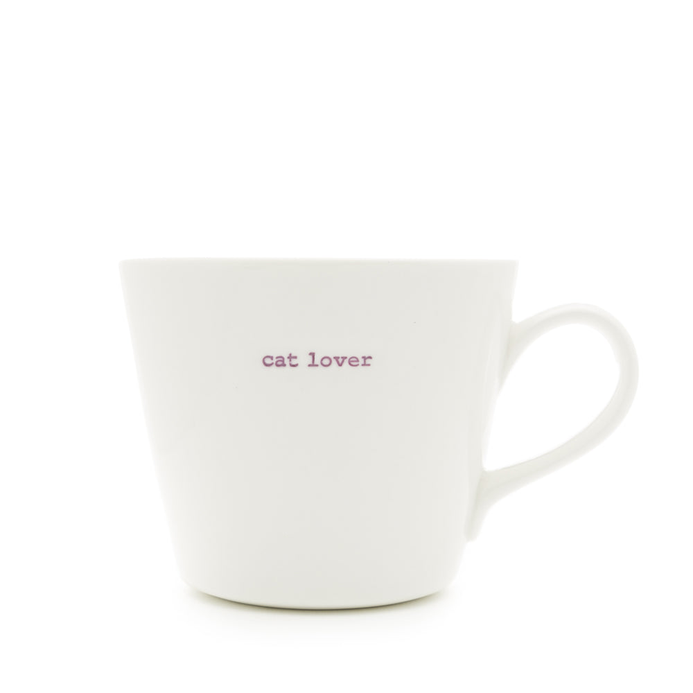 Keith Brymer Jones - Word Range - Standard Ceramic White Mug - cat lover - 350ml - Gift Boxed