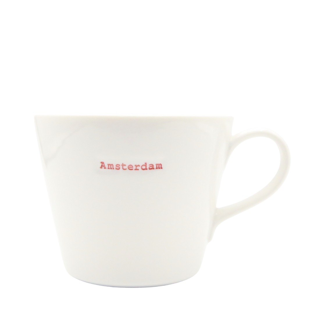 Keith Brymer Jones - Dutch Word Range - Standard Ceramic White Mug - Amsterdam - 350ml - Gift Boxed