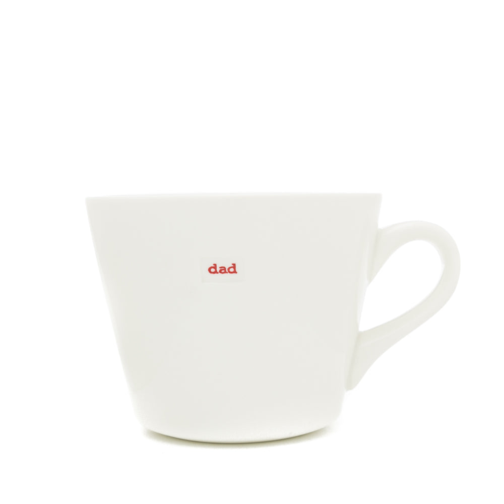 Keith Brymer Jones - Word Range - Standard Ceramic White Mug - dad - 350ml - Gift Boxed
