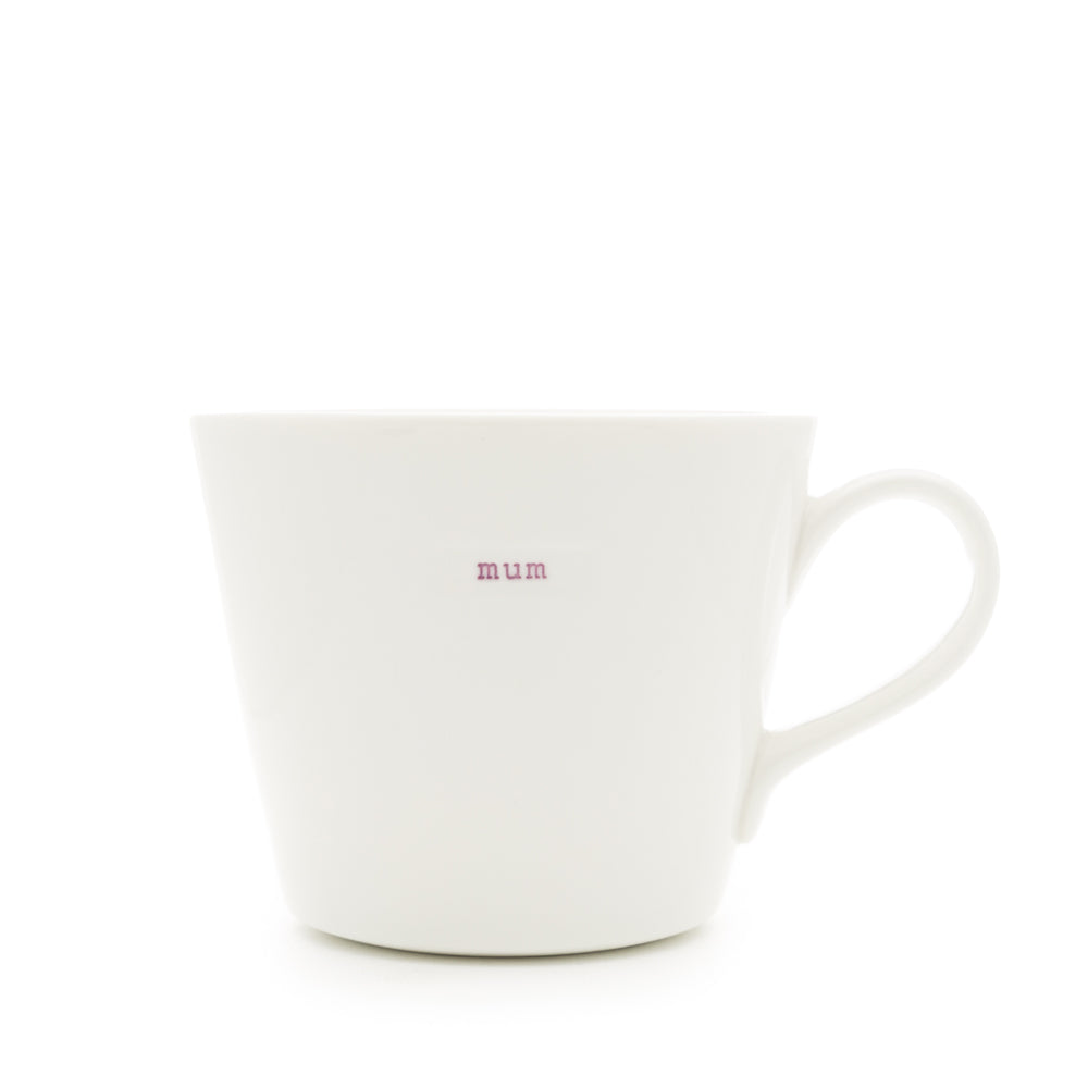 Keith Brymer Jones - Word Range - Standard Ceramic White Mug - mum - 350ml - Gift Boxed