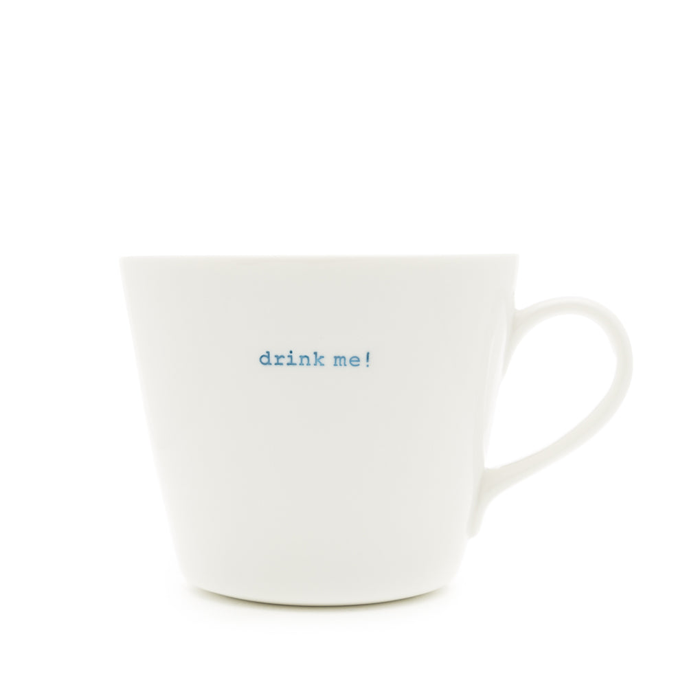 Keith Brymer Jones - Word Range - Standard Ceramic White Mug - drink me! - 350ml - Gift Boxed