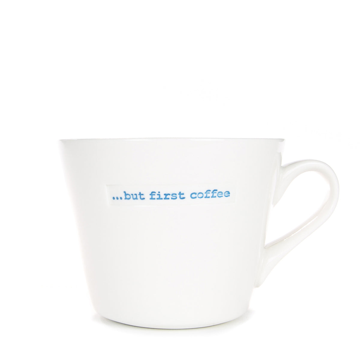 Keith Brymer Jones - Word Range - Standard Ceramic White Mug - �but first coffee - 350ml - Gift Boxed