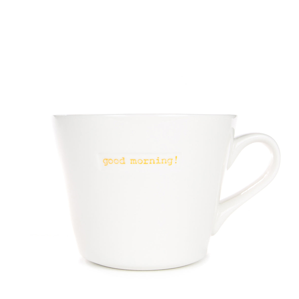 Keith Brymer Jones - Word Range - Standard Ceramic White Mug - good morning! (orange) - 350ml - Gift Boxed
