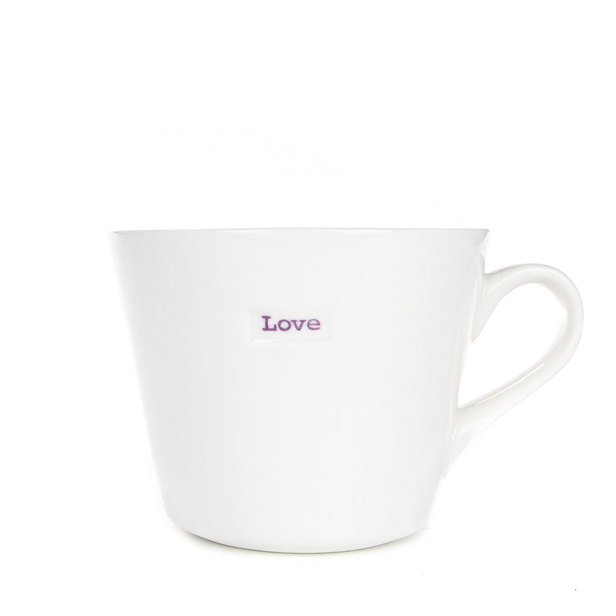 Keith Brymer Jones - Word Range - Standard Ceramic White Mug - love (lilac) - 350ml - Gift Boxed