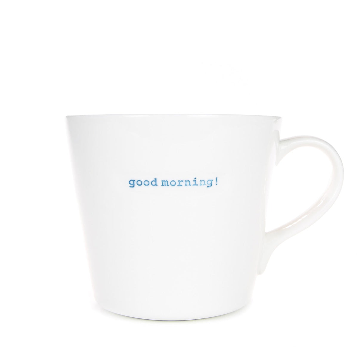 Keith Brymer Jones - Word Range - Large Ceramic White Mug - good morning! (blue) - 500ml - Gift Boxed