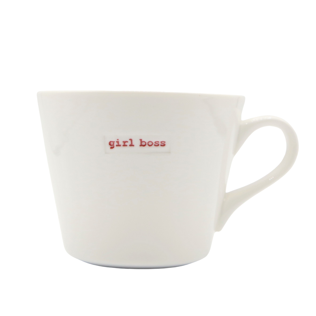 Keith Brymer Jones - Word Range - Standard Ceramic White Mug - girl boss - 350ml - Gift Boxed
