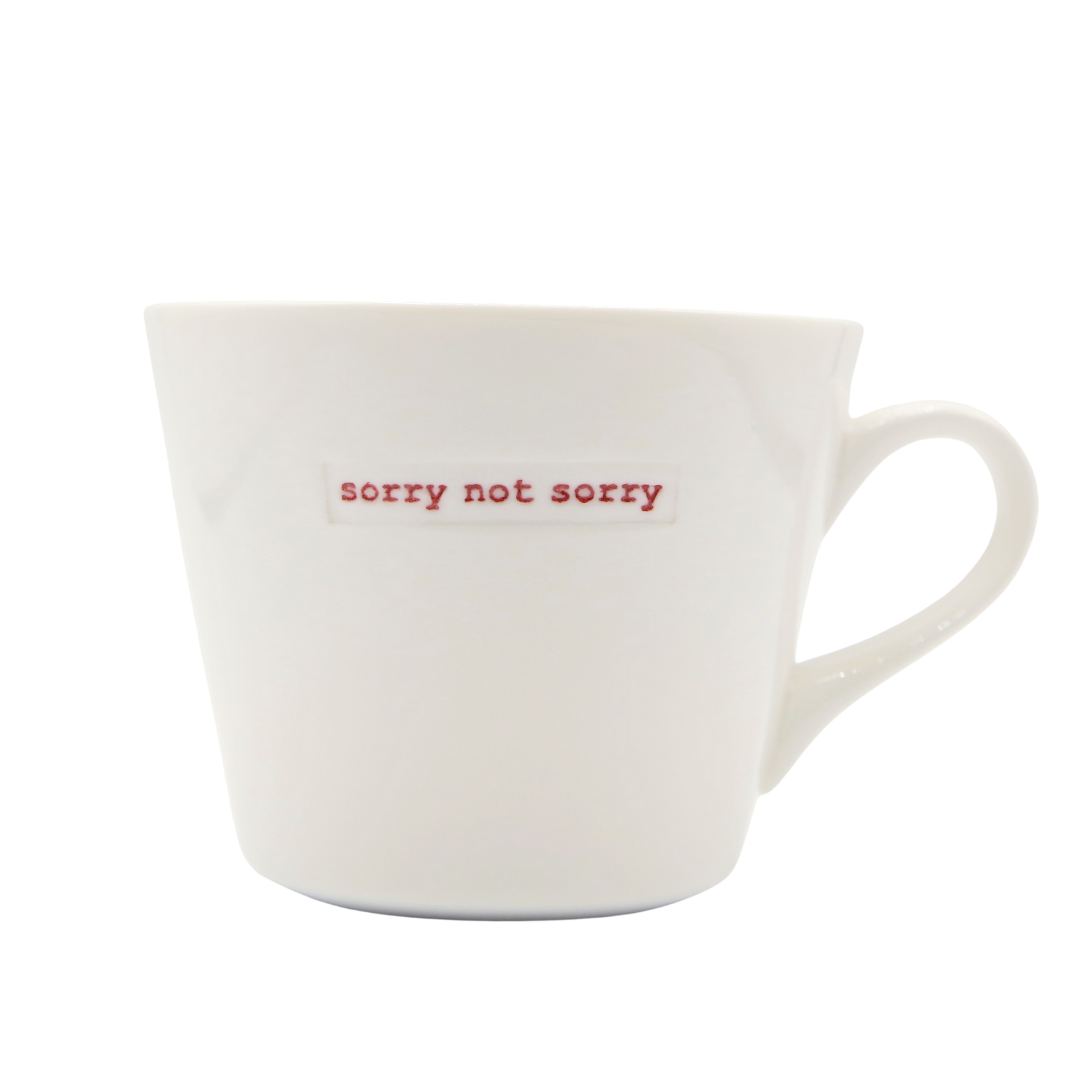 Keith Brymer Jones - Word Range - Standard Ceramic White Mug - sorry not sorry - 350ml - Gift Boxed