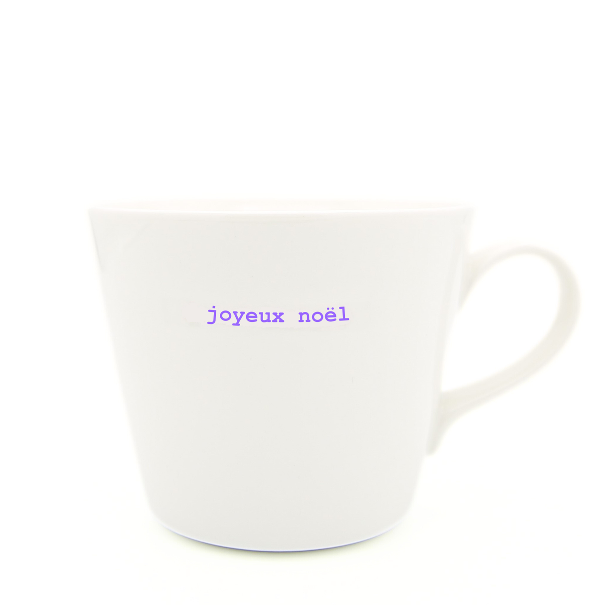 Keith Brymer Jones - Christmas Word Range - Standard Ceramic White Mug - joyeux noel - 350ml - Gift Boxed