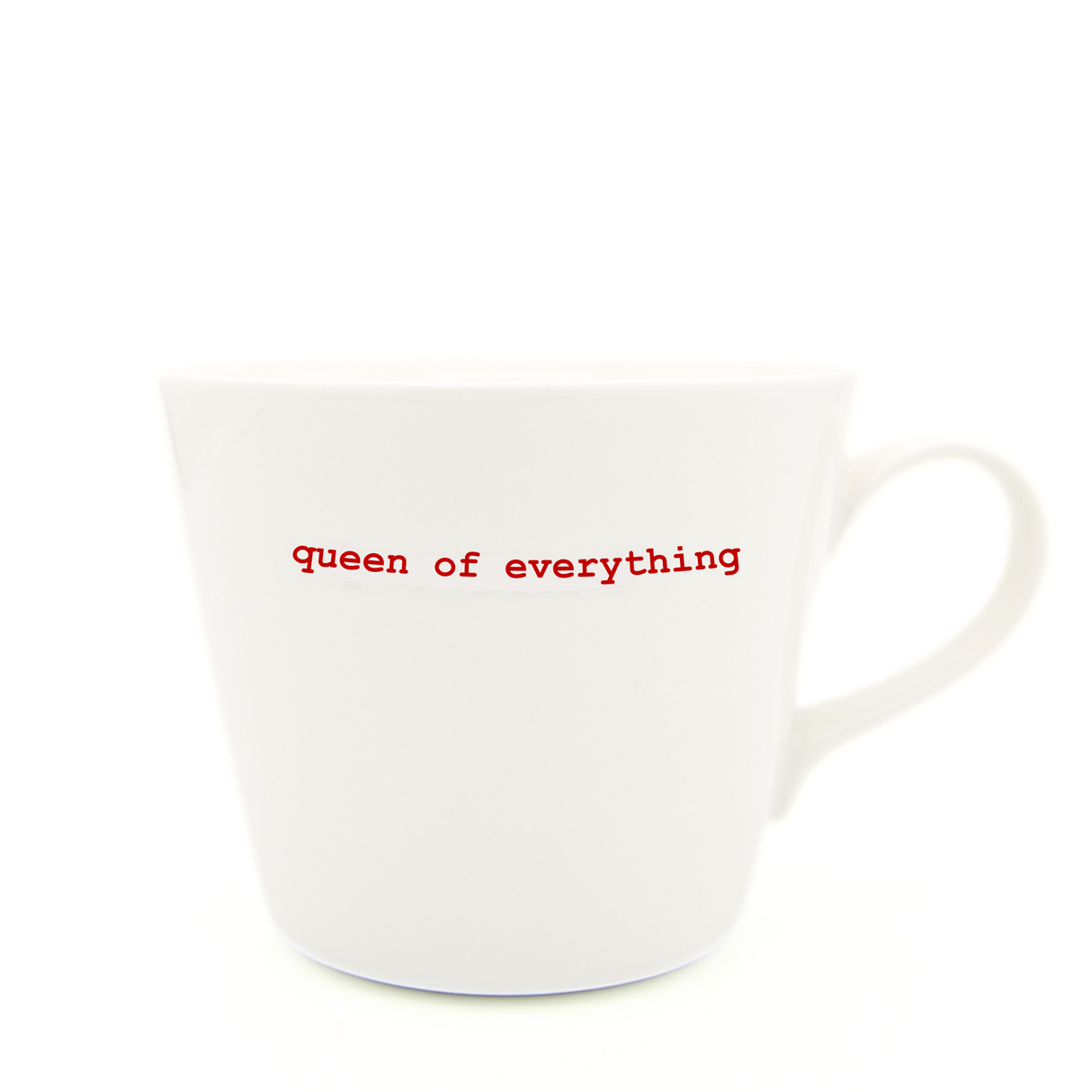 Keith Brymer Jones - Word Range - Standard Ceramic White Mug - queen of everything - 350ml - Gift Boxed