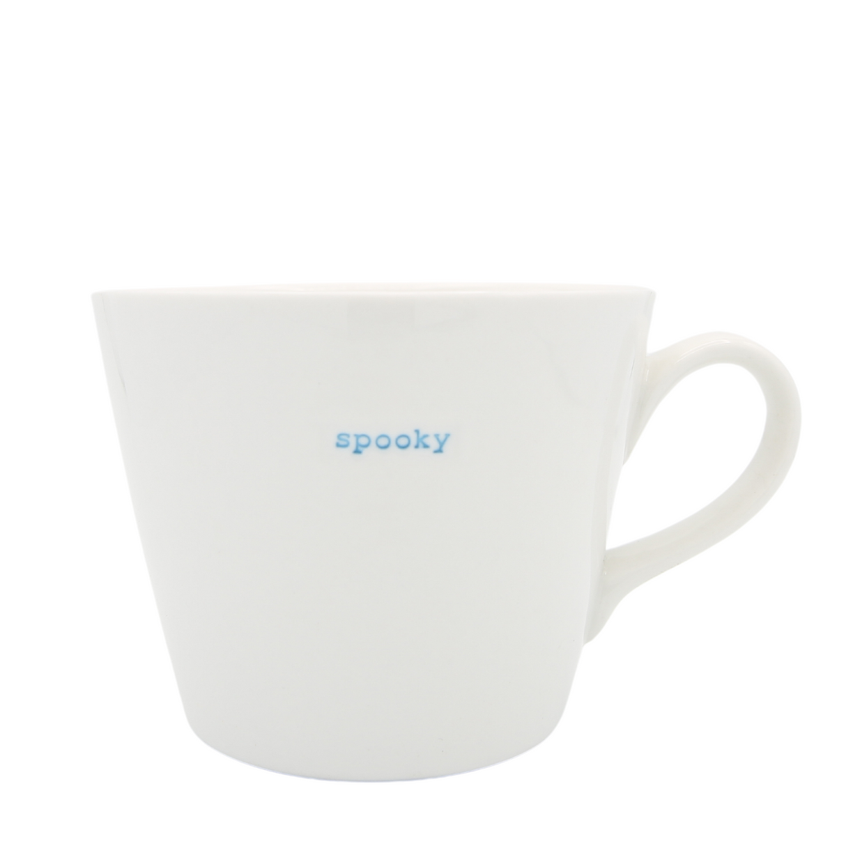 Keith Brymer Jones - Halloween Word Range - Standard Ceramic White Mug - spooky (blue) - 350ml - Gift Boxed