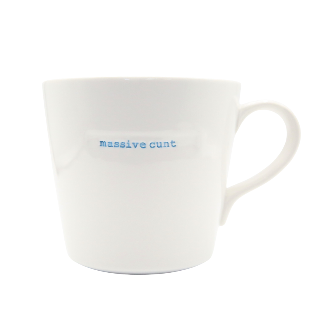 Keith Brymer Jones - Rude Word Range - Large Ceramic White Mug - massive cunt - 500ml - Gift Boxed
