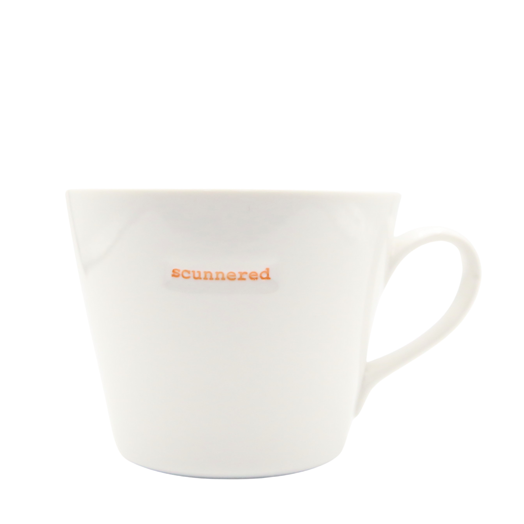 Keith Brymer Jones - Scottish Word Range - Standard Ceramic White Mug - scunnered - 350ml - Gift Boxed