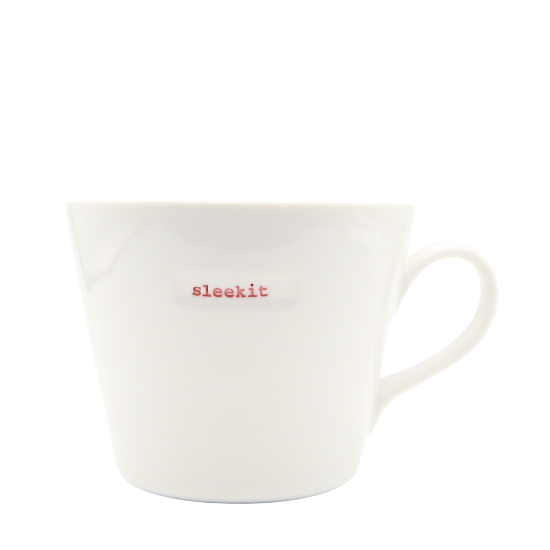 Keith Brymer Jones - Scottish Word Range - Standard Ceramic White Mug - sleekit - 350ml - Gift Boxed