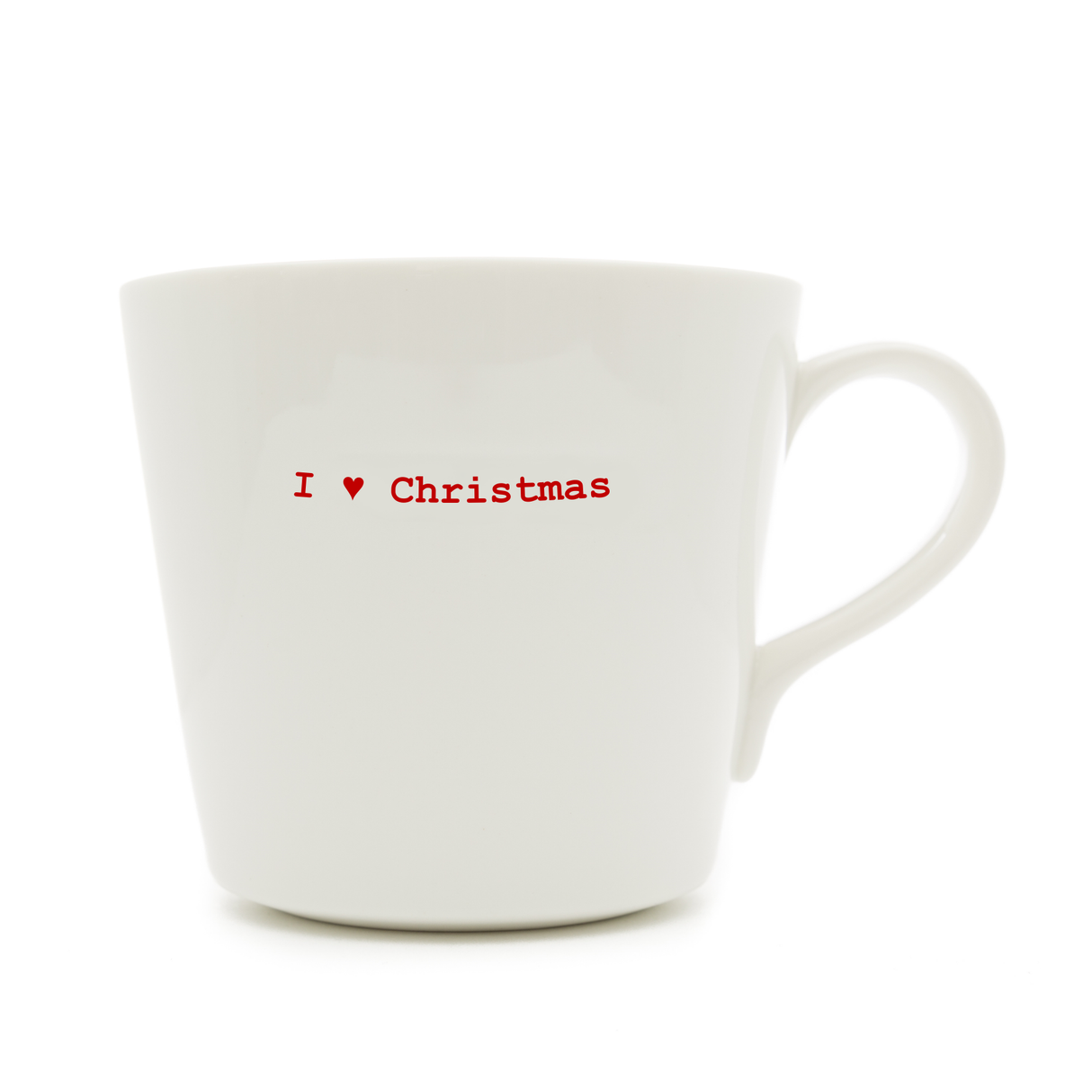 Keith Brymer Jones - Christmas Word Range - Large Ceramic White Mug - I ? Christmas - 500ml - Gift Boxed