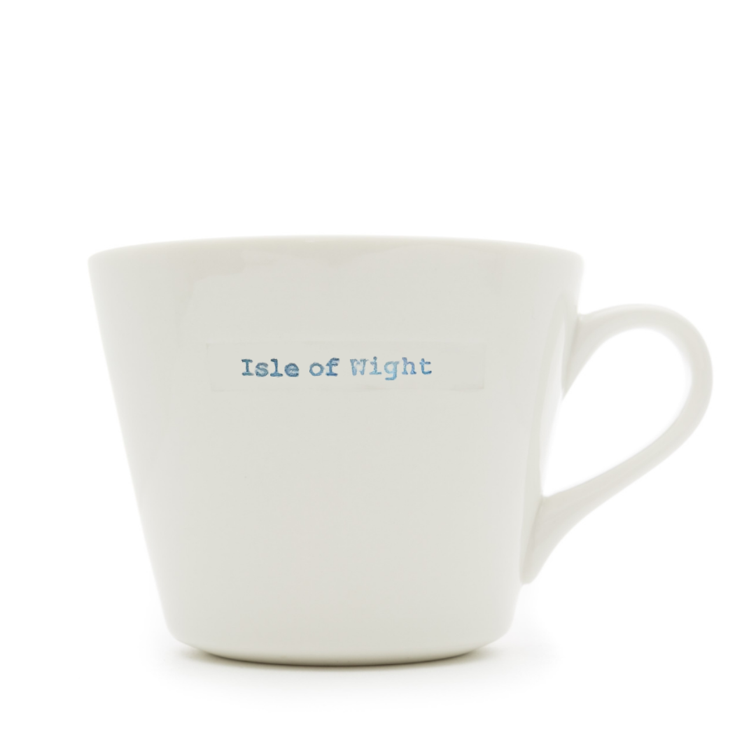Keith Brymer Jones - Word Range - Standard Ceramic White Mug - Isle of Wight - 350ml - Gift Boxed