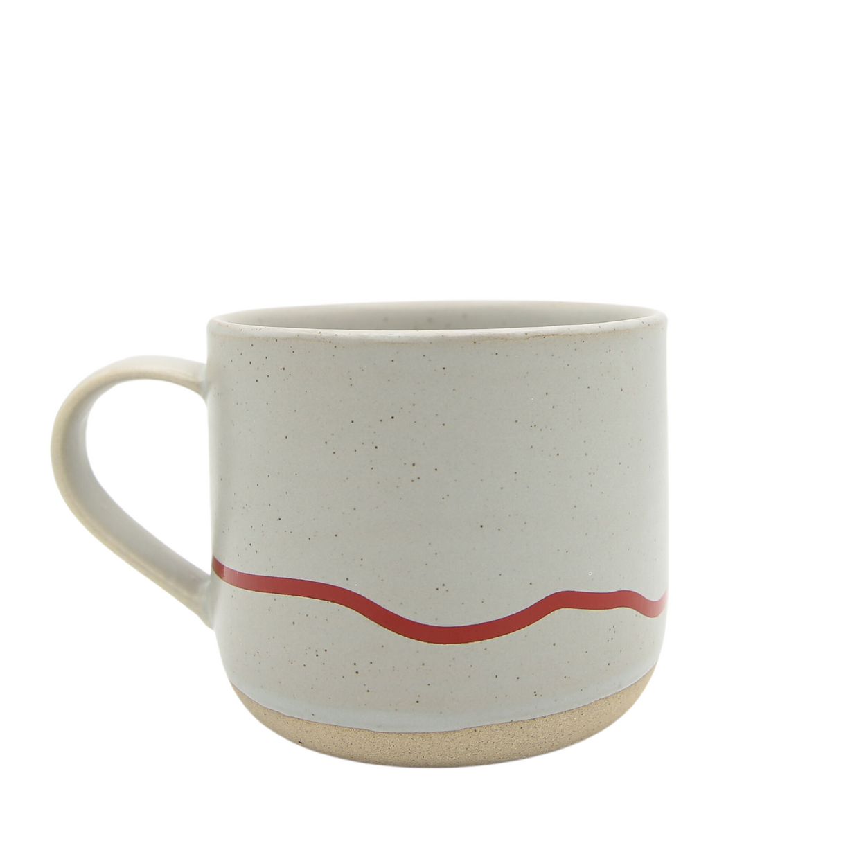 Keith Brymer Jones - Studio Range - Standard Ceramic White Mug - Pebble & Red - 350ml - Gift Boxed