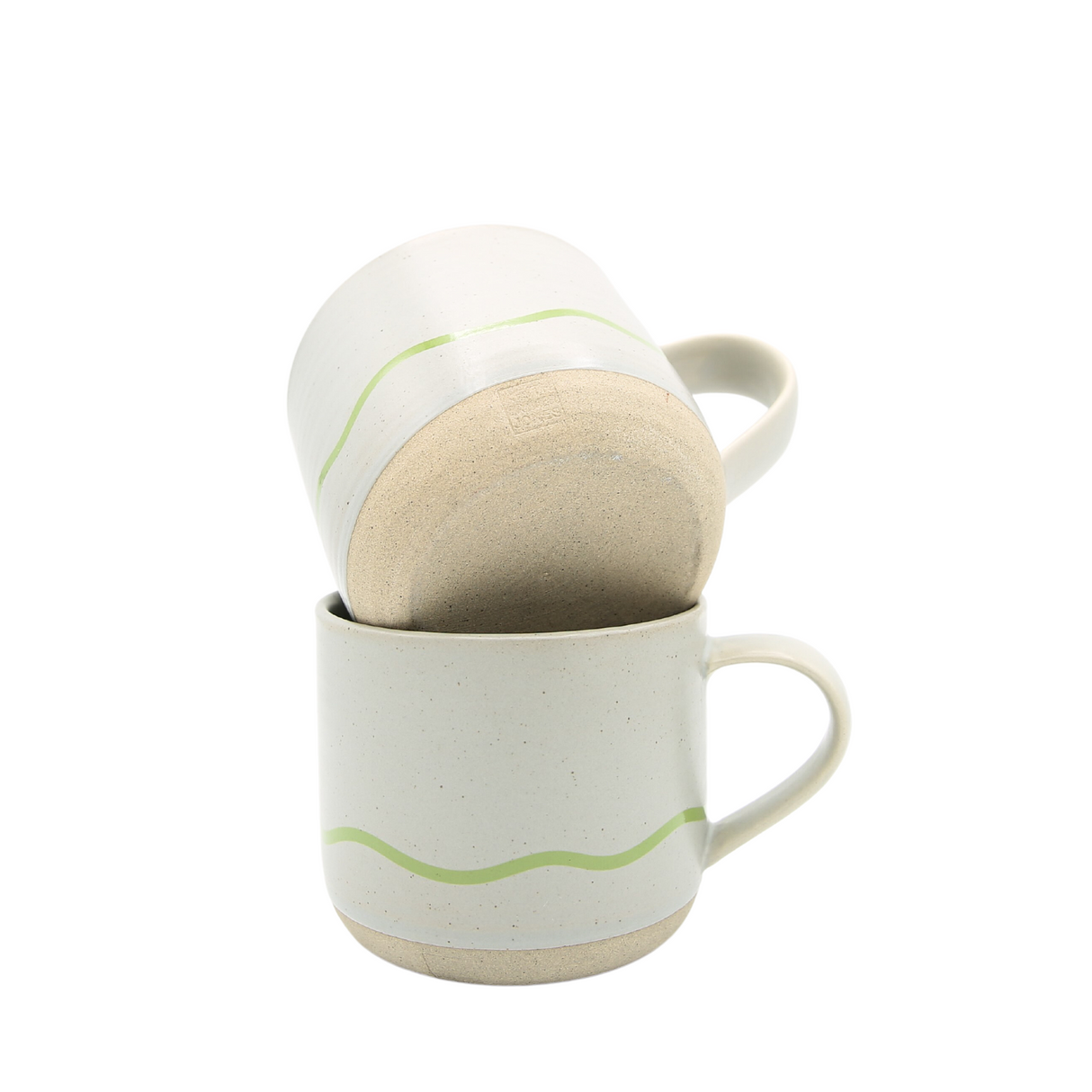 Keith Brymer Jones - Studio Range - Standard Ceramic White Mug - Pebble & Green - 350ml - Gift Boxed