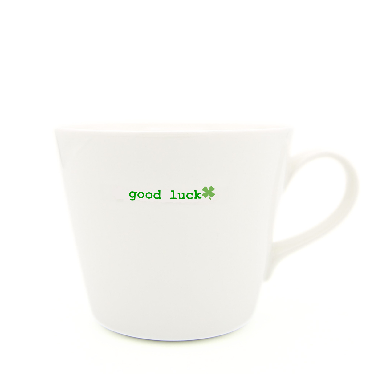Keith Brymer Jones - Word Range - Standard Ceramic White Mug - good luck - 350ml - Gift Boxed