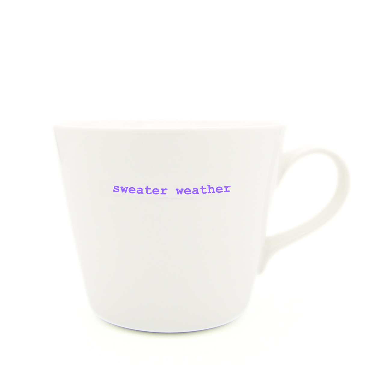 Keith Brymer Jones - Word Range - Standard Ceramic White Mug - sweater weather - 350ml - Gift Boxed