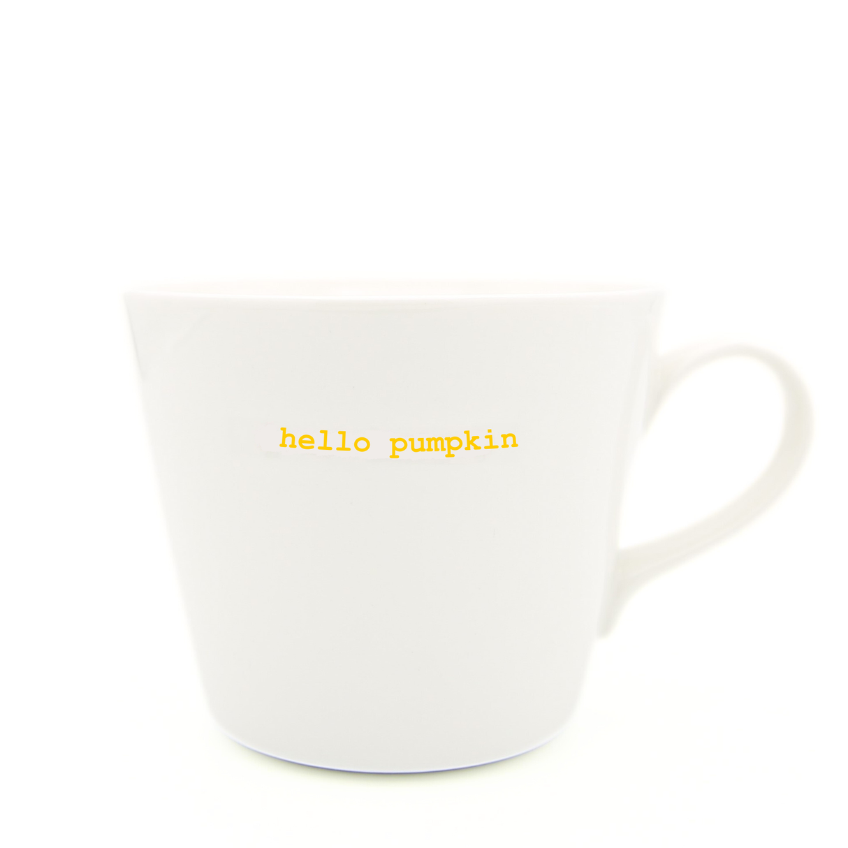 Keith Brymer Jones - Word Range - Standard Ceramic White Mug - hello pumpkin - 350ml - Gift Boxed