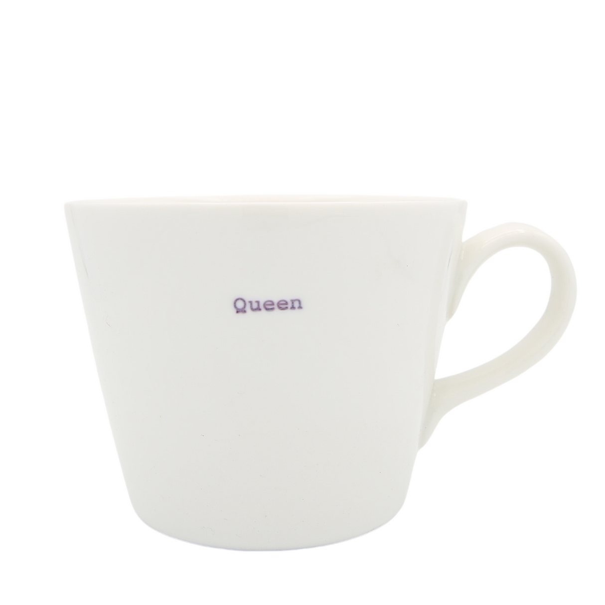 Keith Brymer Jones - Word Range - Standard Ceramic White Mug - Queen (lilac) - 350ml - Gift Boxed